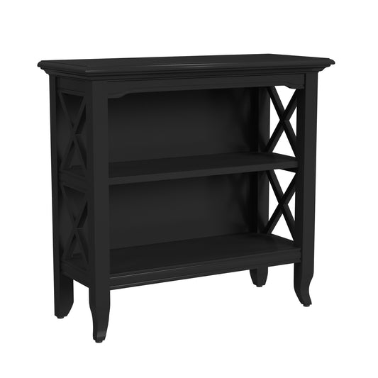 Newport 32"W 2 Shelf Bookcase in Black  3044111
