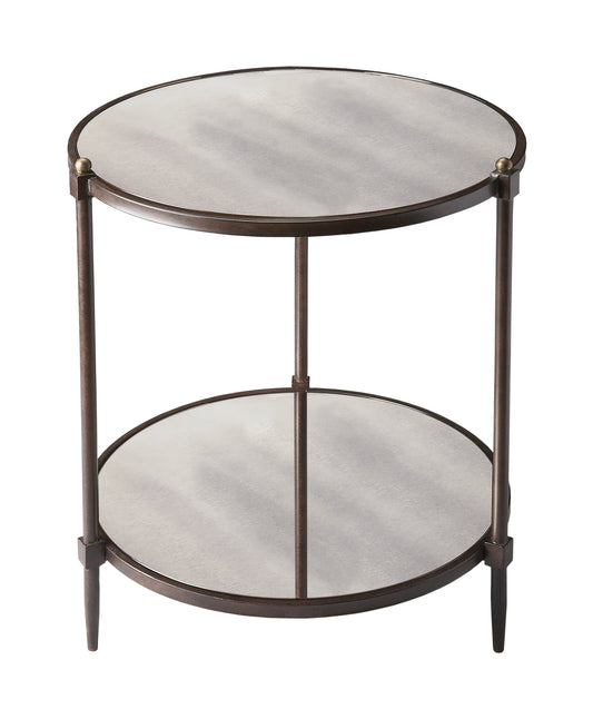 Peninsula Mirrored Side Table in Gray  3048025