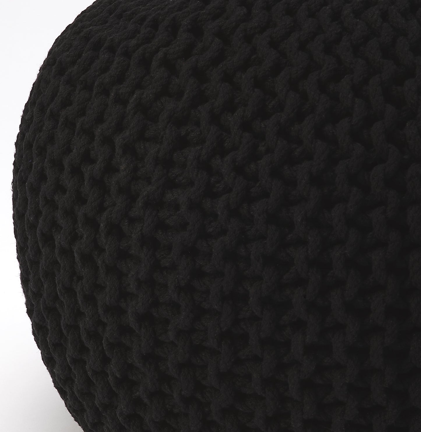 Pincushion Woven 19"W Pouffe in Black 3689295