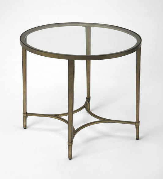 Monica Oval End Table in Gold  3801355