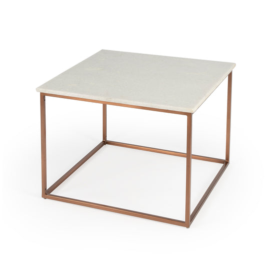 Holland Marble & Metal Coffee Table in Gold,White  3967389
