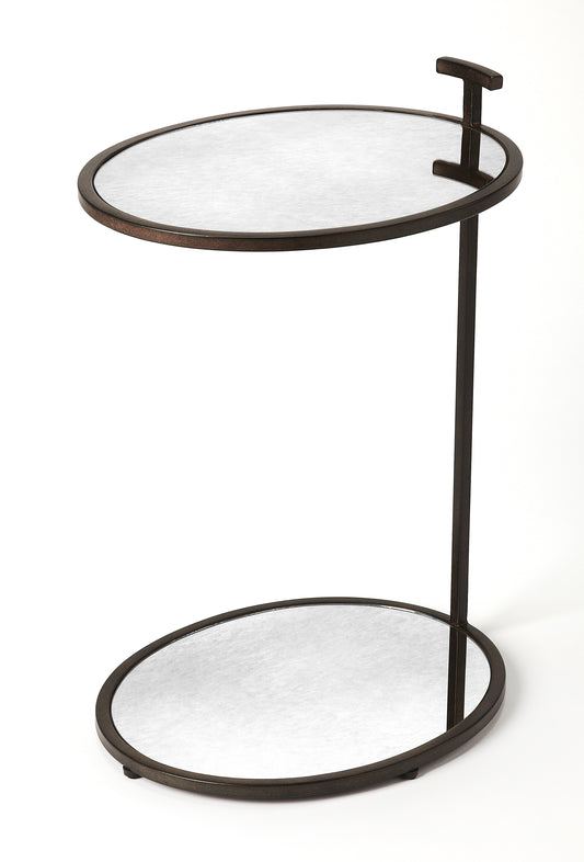 Ciro Mirrored & Metal Side Table in Bronze  3973408