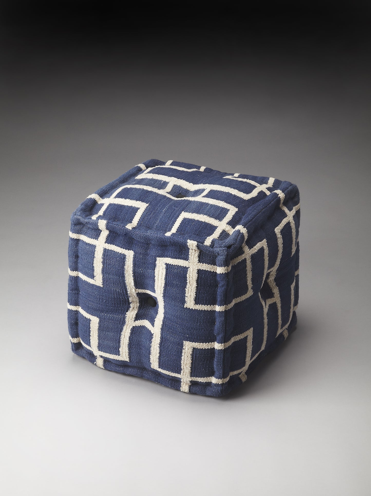 Berkeley Cotton 16"W Pouffe in Blue 5103978