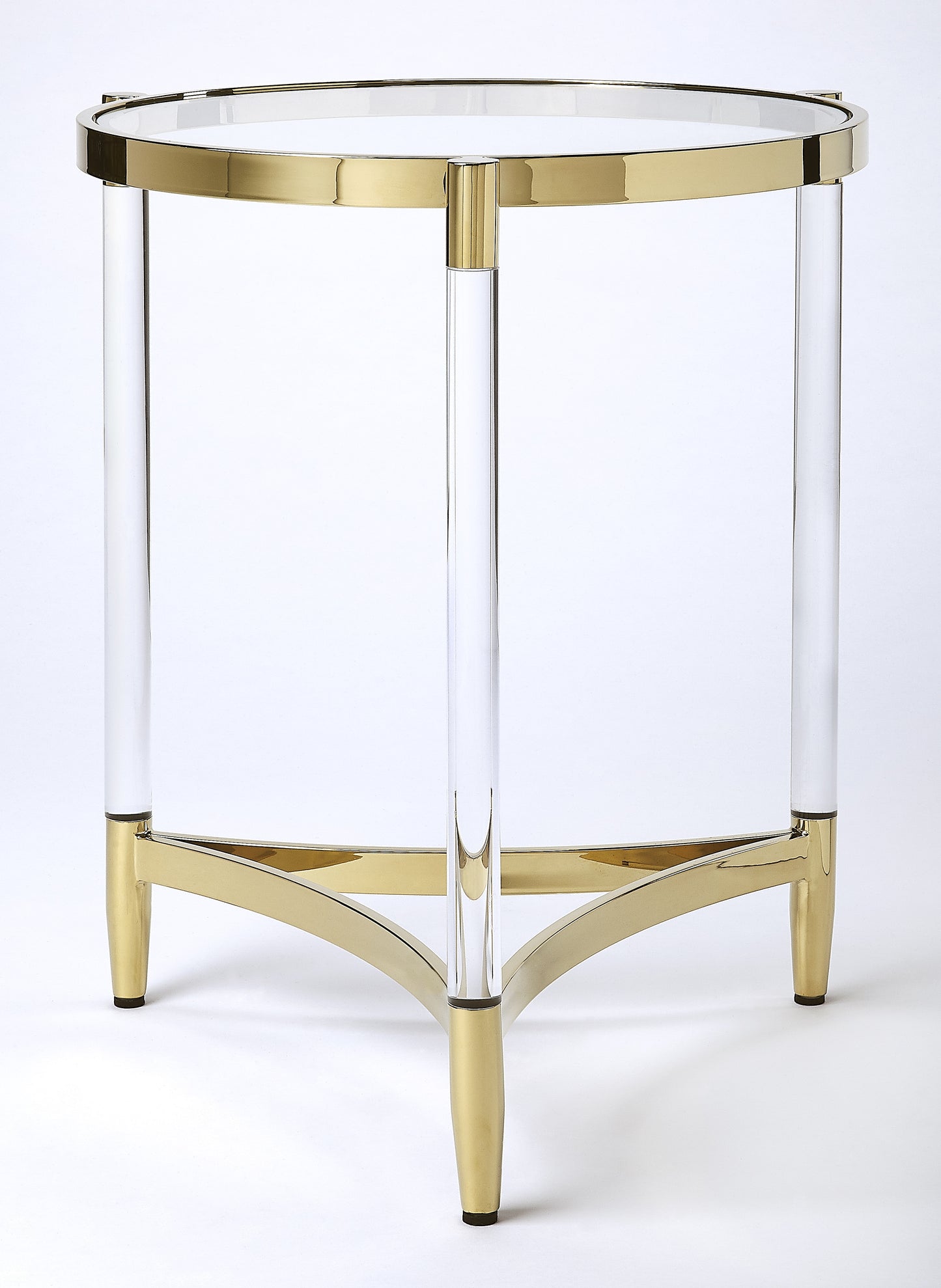 Charlene Acrylic & Round End Table in Gold 5409335