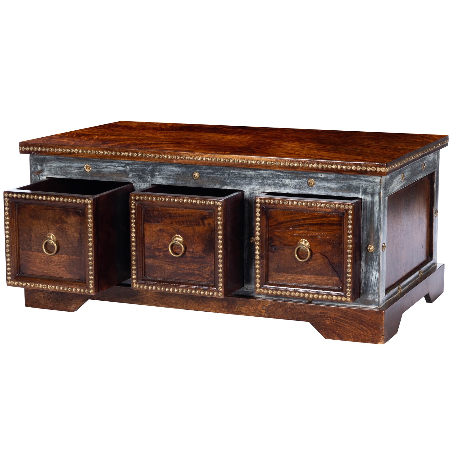 Tennor Wood & Hand Painted Storage Coffee Table in Medium Brown  5480290