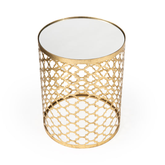 Corselo Mirrored & Metal Side Table in Gold  5540226