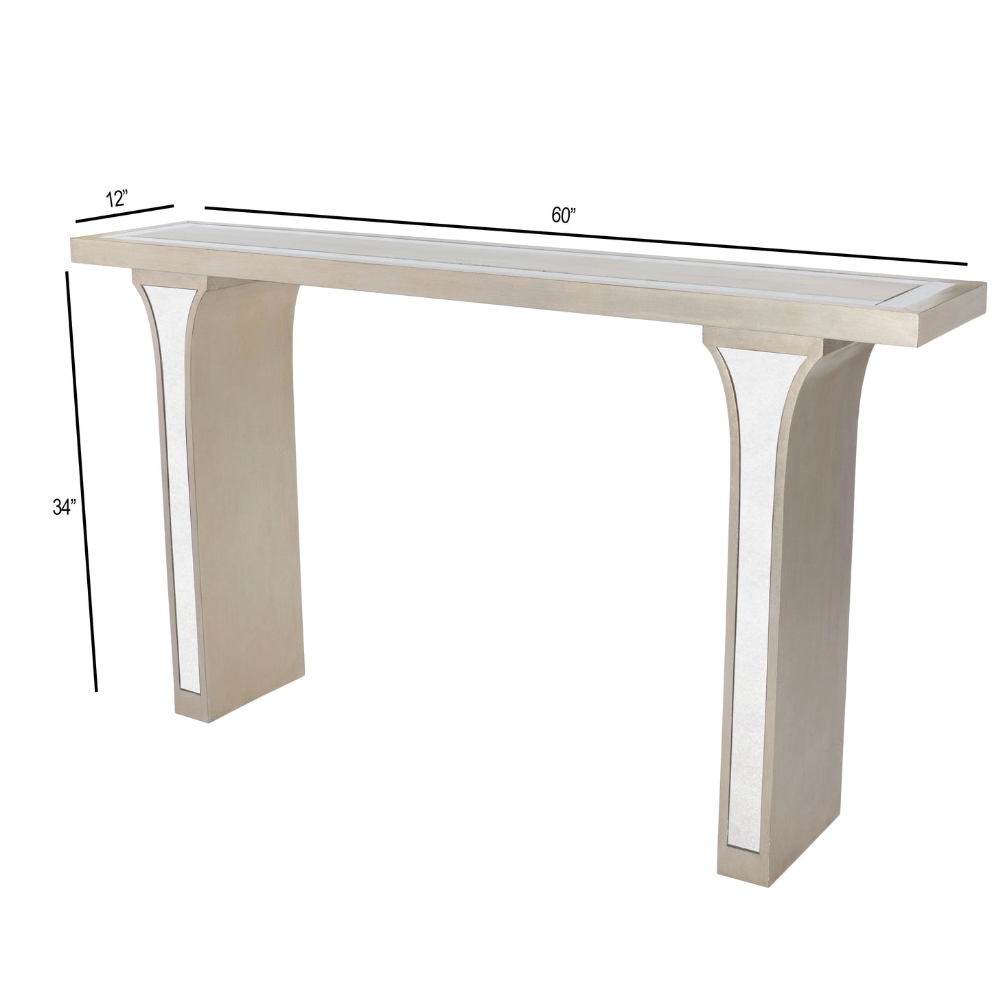 Katya Silver & Mirrored Console Table in Silver  9201345