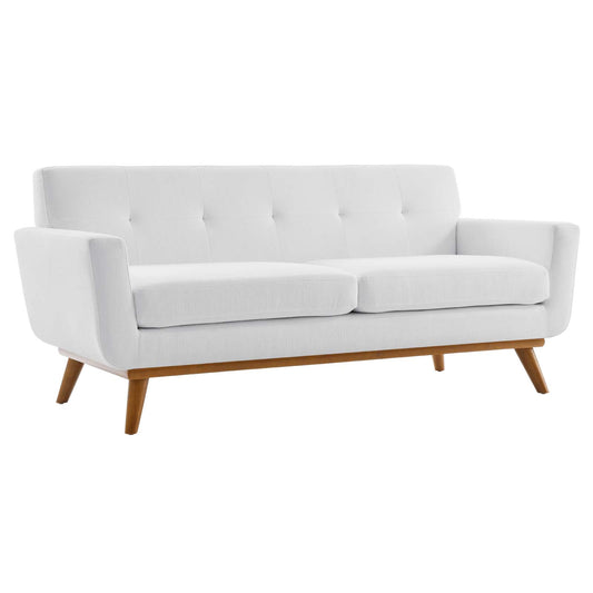 Engage Upholstered Fabric Loveseat White EEI-1179-WHI