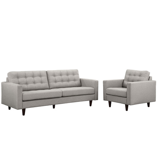 Empress Armchair and Sofa Set of 2 Light Gray EEI-1313-LGR