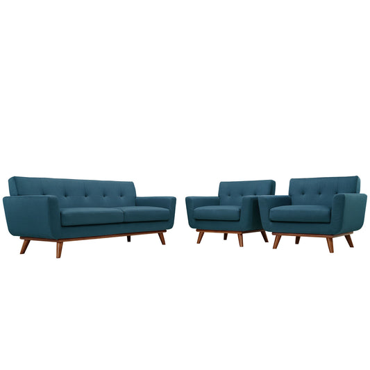 Engage Armchairs and Loveseat Set of 3 Azure EEI-1347-AZU