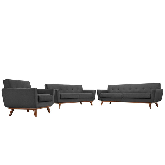 Engage Sofa Loveseat and Armchair Set of 3 Gray EEI-1349-DOR