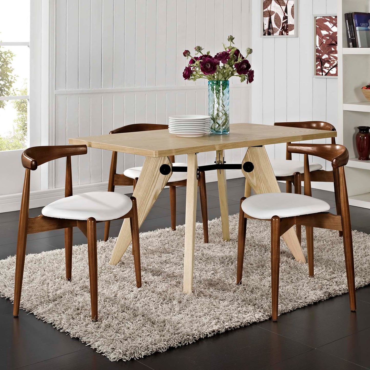 Stalwart Dining Side Chairs Set of 2 or 4 in Dark Walnut with Various Options