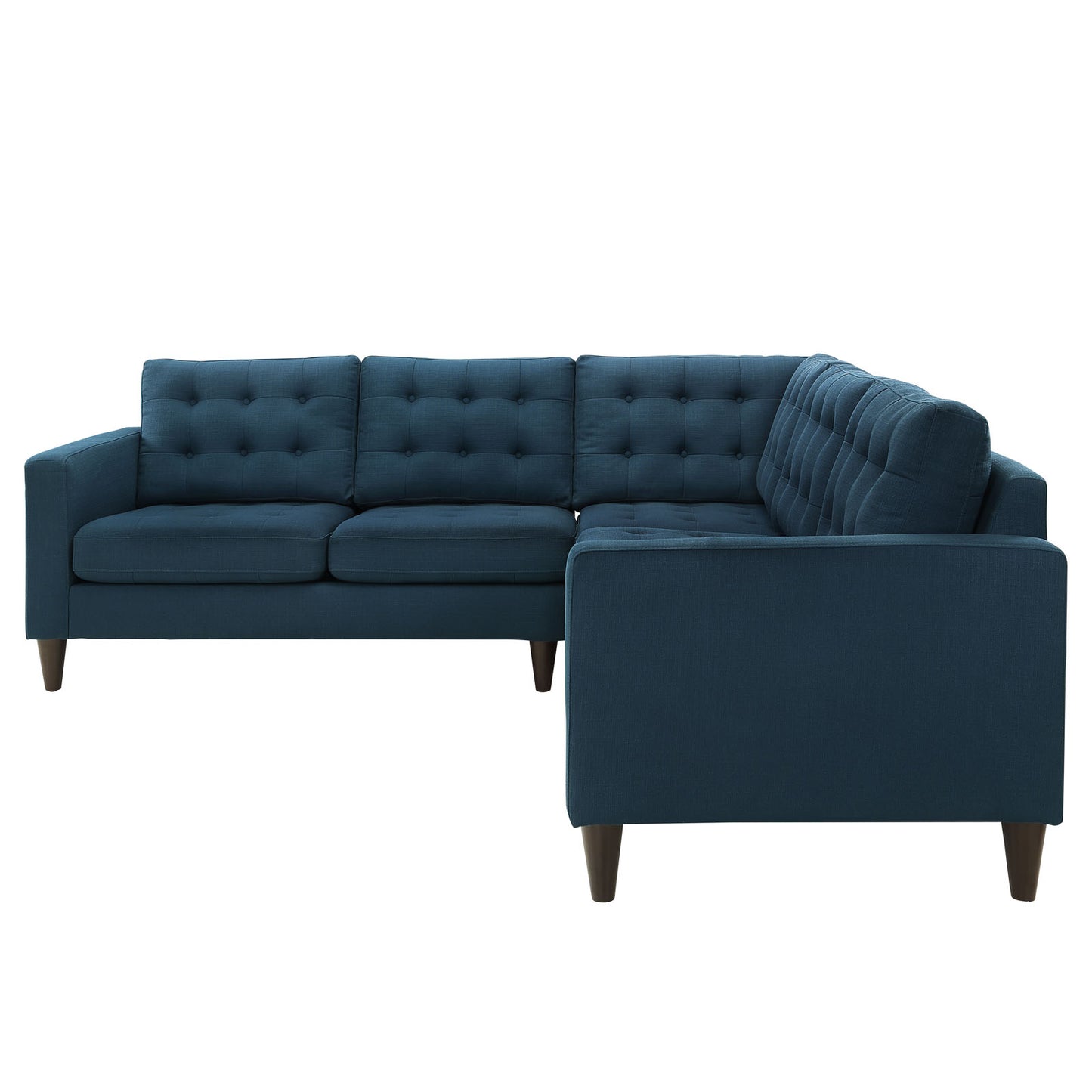 Empress 3 Piece Upholstered Fabric Sectional Sofa Set Azure EEI-1417-AZU