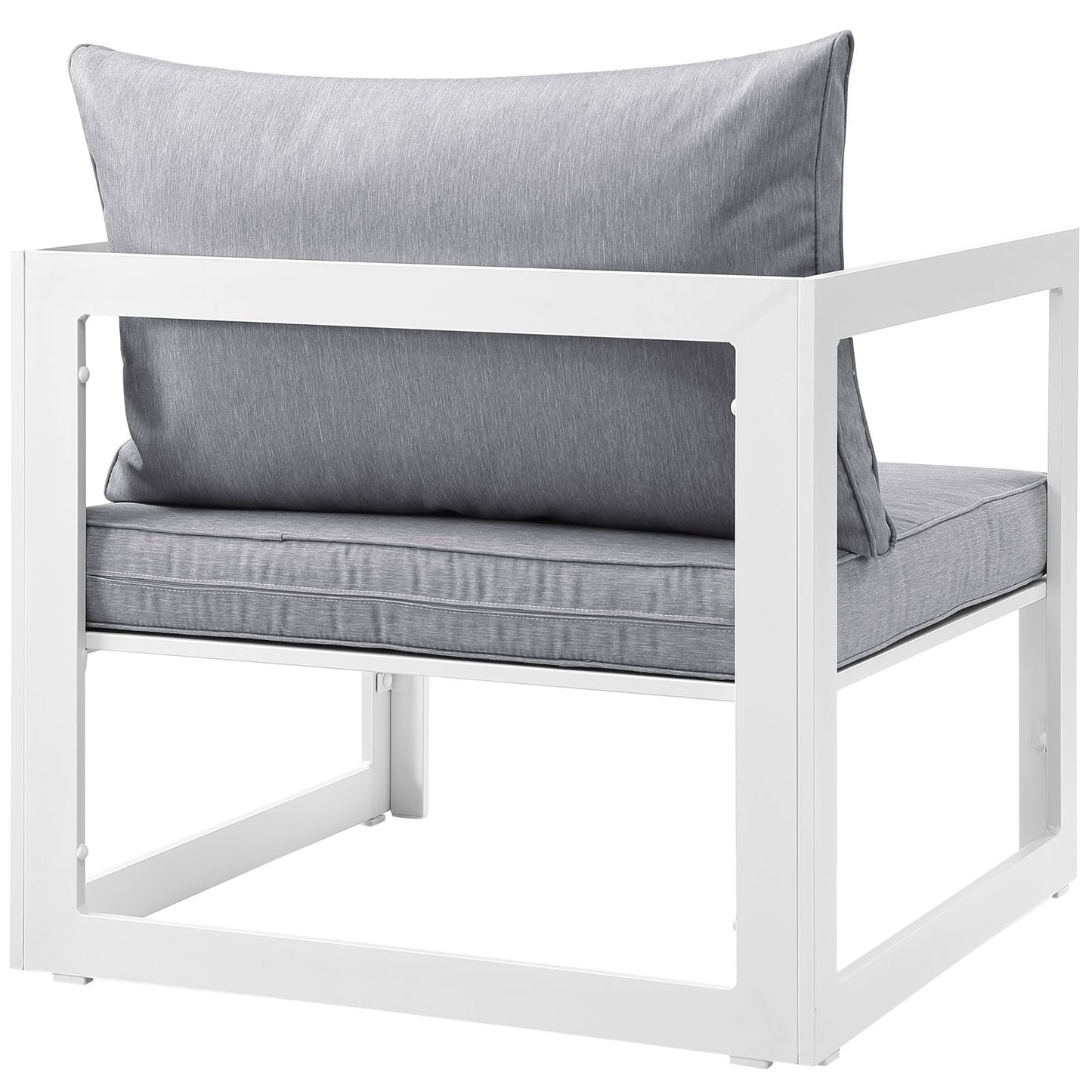 Fortuna Outdoor Patio Armchair White Gray