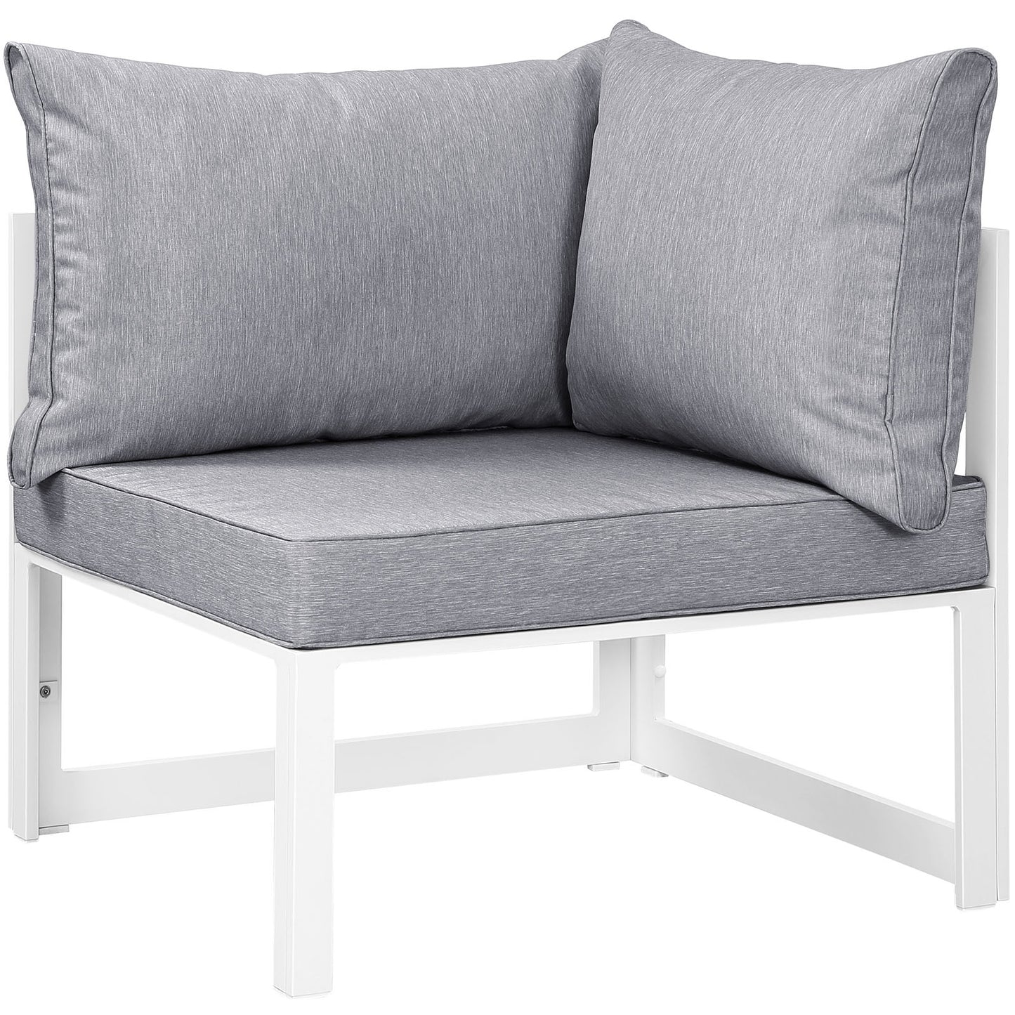 Fortuna Corner Outdoor Patio Armchair White Gray