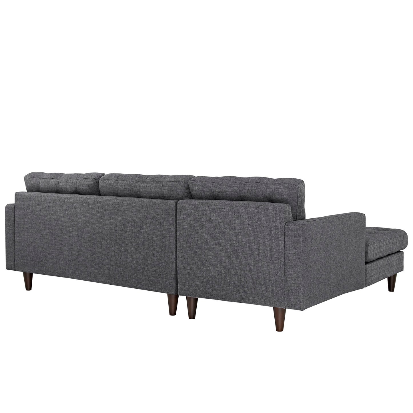 Empress Left-Facing Upholstered Fabric Sectional Sofa Gray EEI-1666-DOR