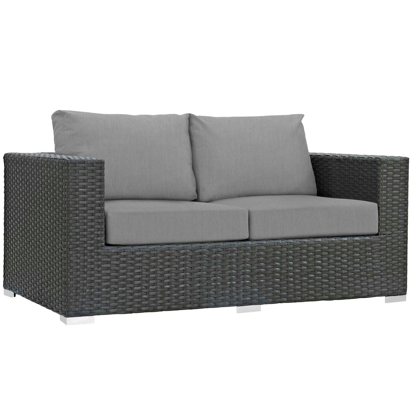 Sojourn 5 Piece Outdoor Patio Sunbrella® Sectional Set Canvas Gray EEI-1879-CHC-GRY-SET