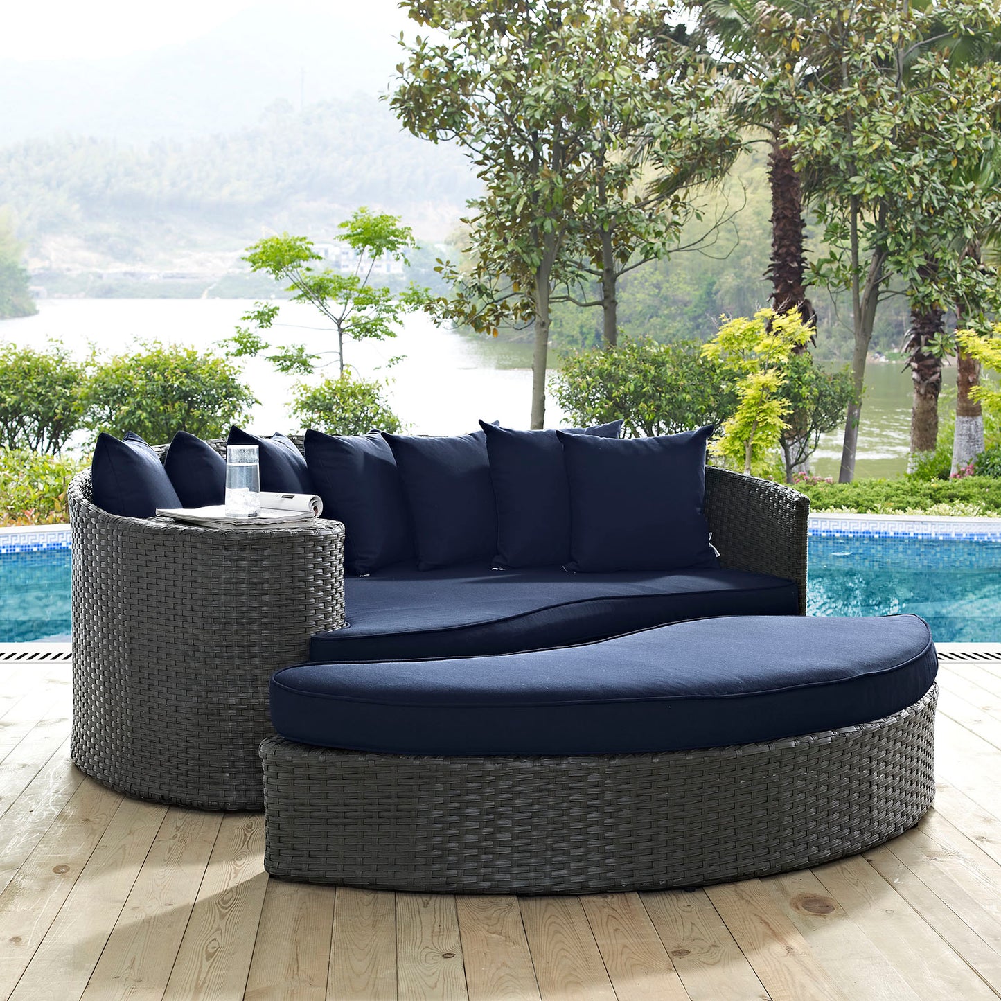 Sojourn Outdoor Patio Sunbrella® Daybed Canvas Navy