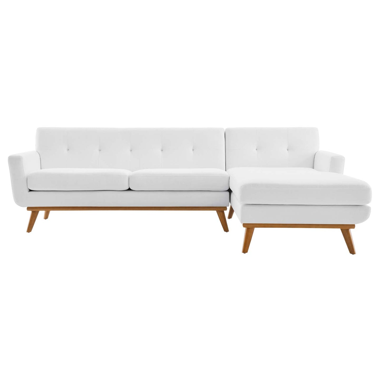 Engage Right-Facing Upholstered Fabric Sectional Sofa White EEI-2119-WHI-SET