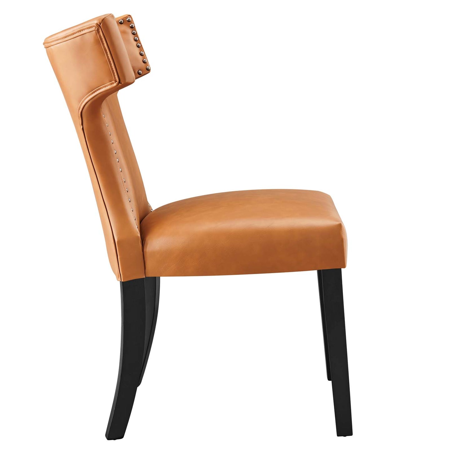 Curve Vegan Leather Dining Chair Tan EEI-2220-TAN
