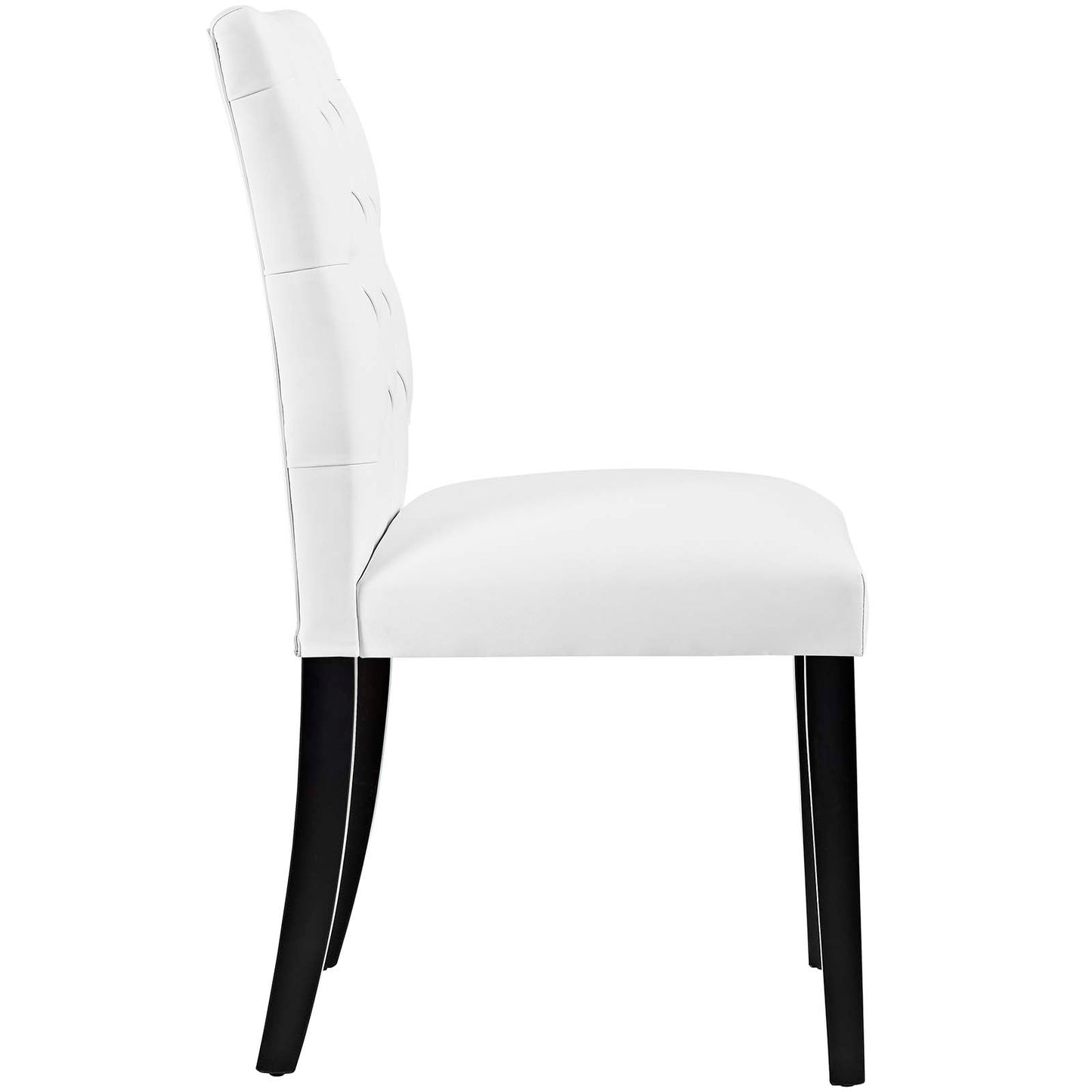 Duchess Button Tufted Vegan Leather Dining Chair White EEI-2230-WHI