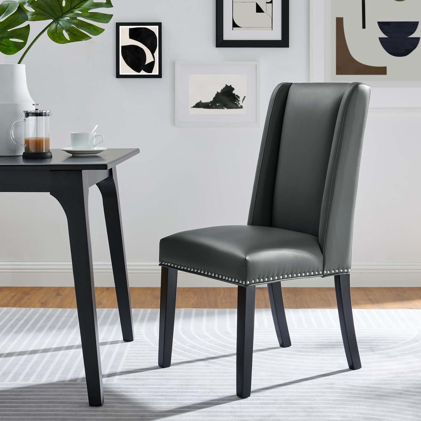 Baron Vegan Leather Dining Chair Gray EEI-2232-GRY