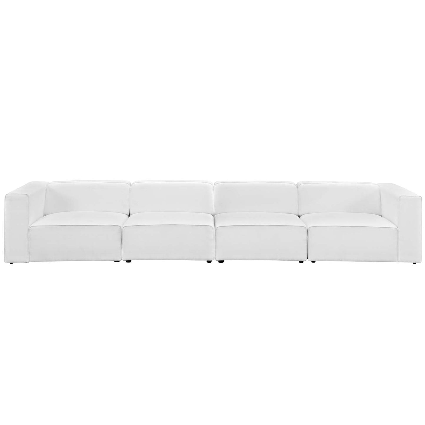 Mingle 4 Piece Upholstered Fabric Sectional Sofa Set White EEI-2829-WHI