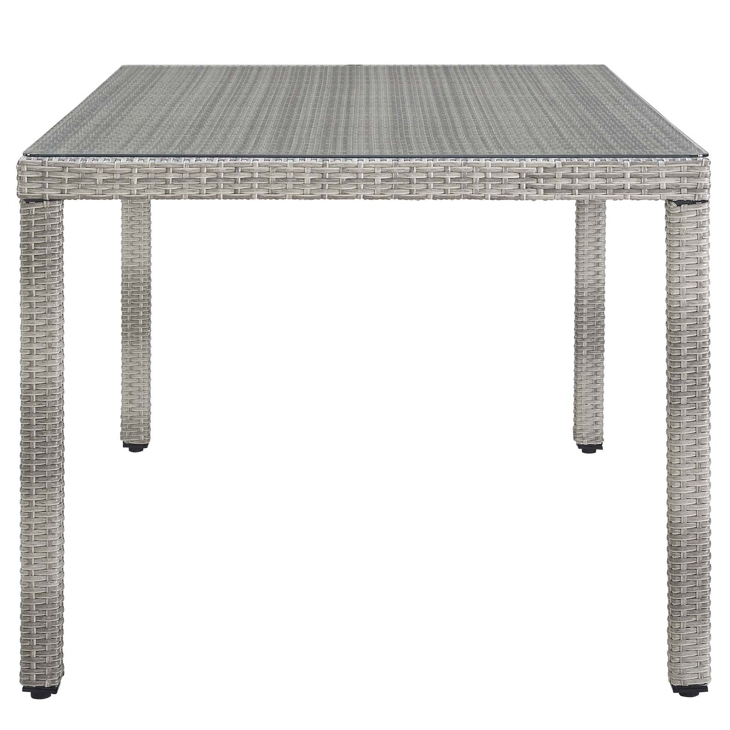 Aura 68" Outdoor Patio Wicker Rattan Dining Table Gray