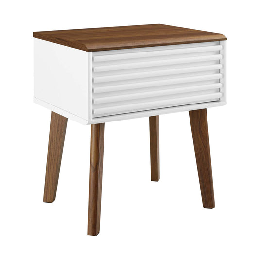 Render End Table Walnut White EEI-3345-WAL-WHI