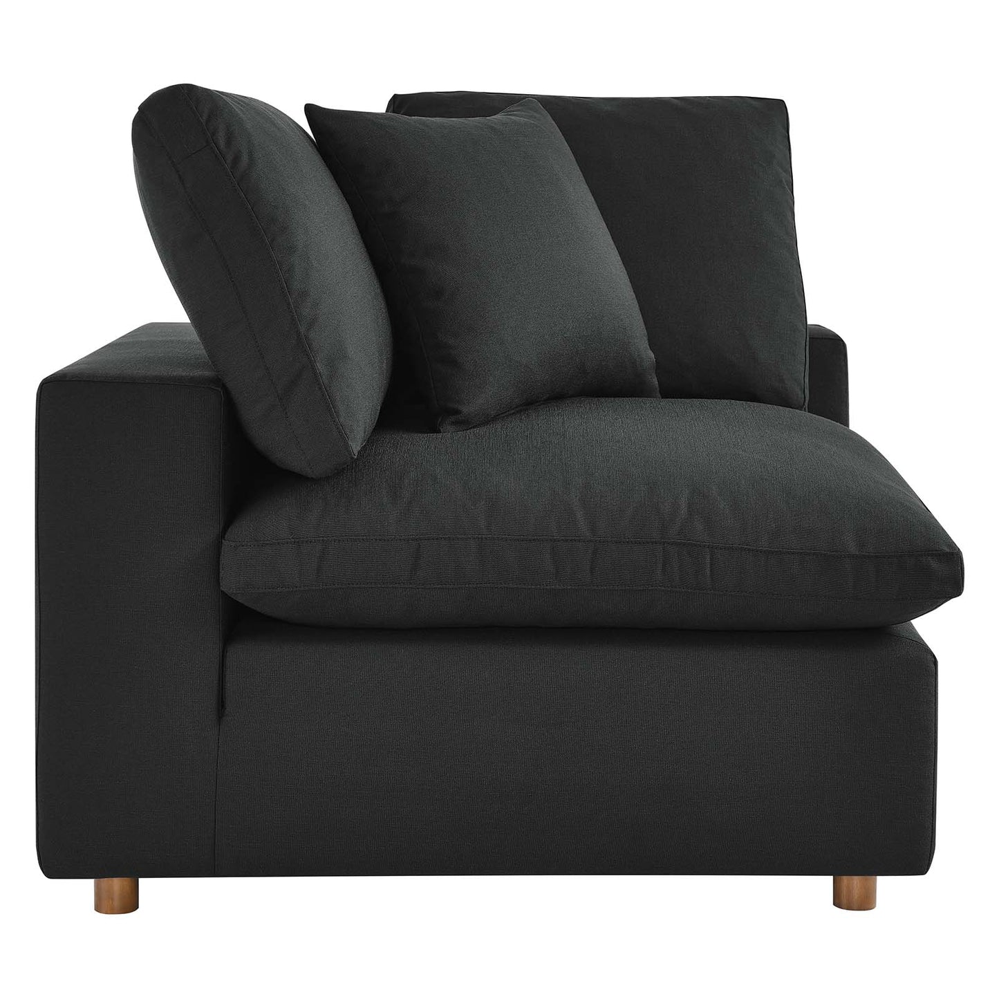 Commix Down Filled Overstuffed 2 Piece Sectional Sofa Set Black EEI-3354-BLK