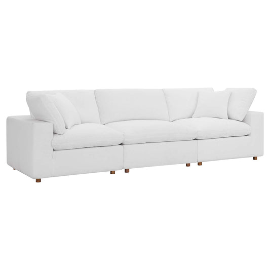 Commix Down Filled Overstuffed 3 Piece Sectional Sofa Set Pure White EEI-3355-PUW