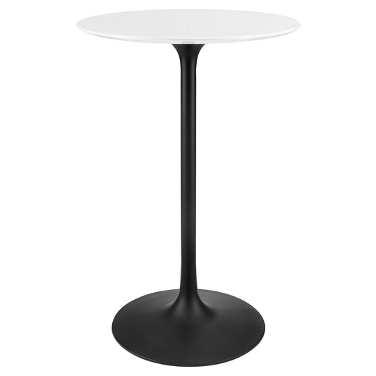 Lippa 28" Round Bar Table Black White EEI-3545-BLK-WHI