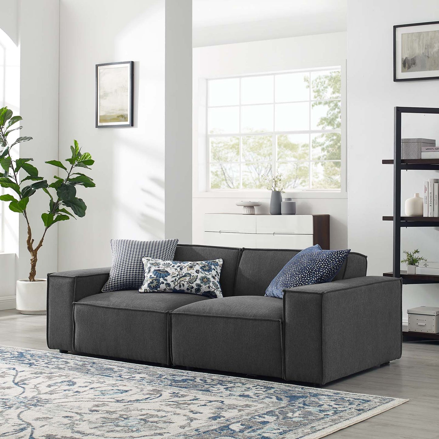 Restore 2-Piece Sectional Sofa Charcoal EEI-4111-CHA
