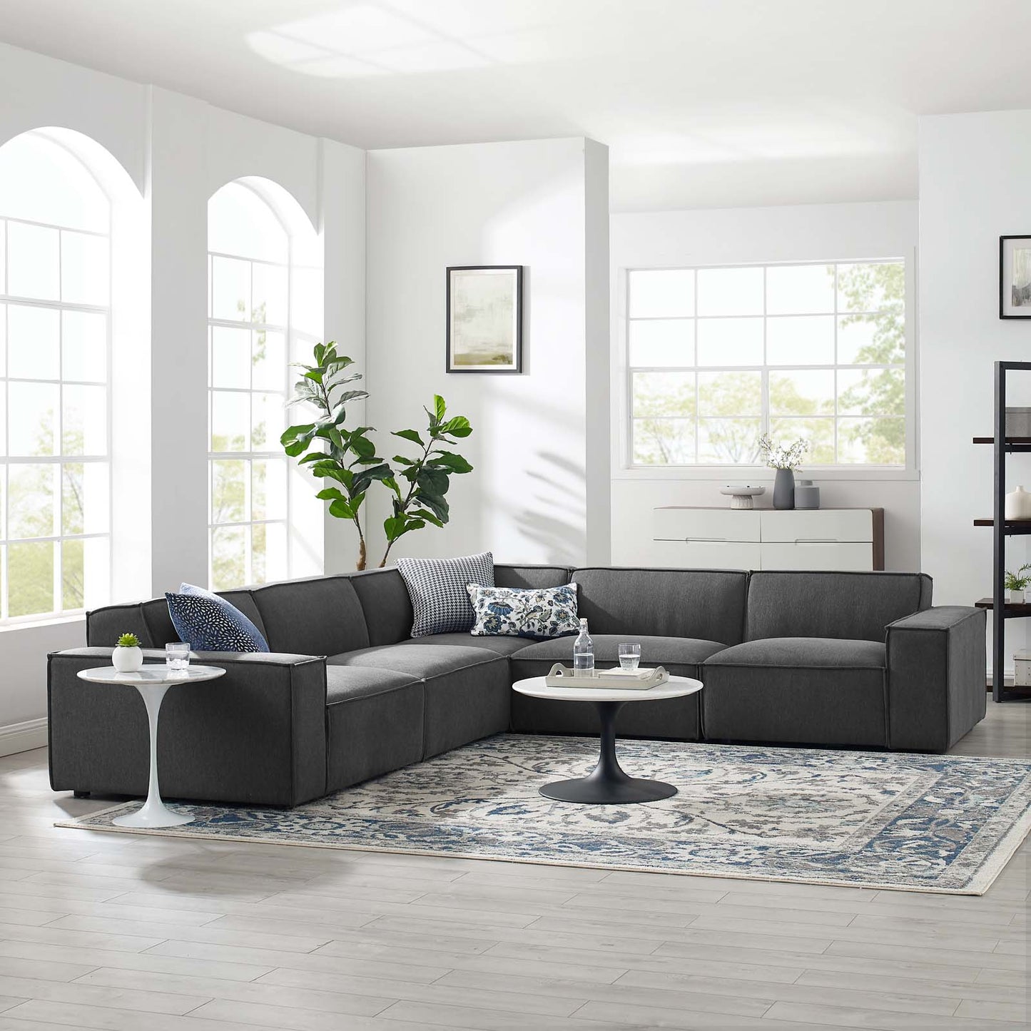 Restore 5-Piece Sectional Sofa Charcoal EEI-4117-CHA