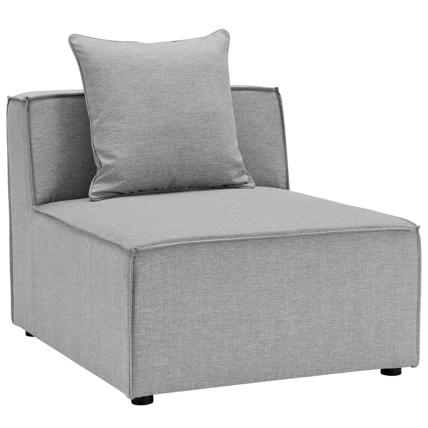 Saybrook Outdoor Patio Upholstered 7-Piece Sectional Sofa Gray EEI-4387-GRY
