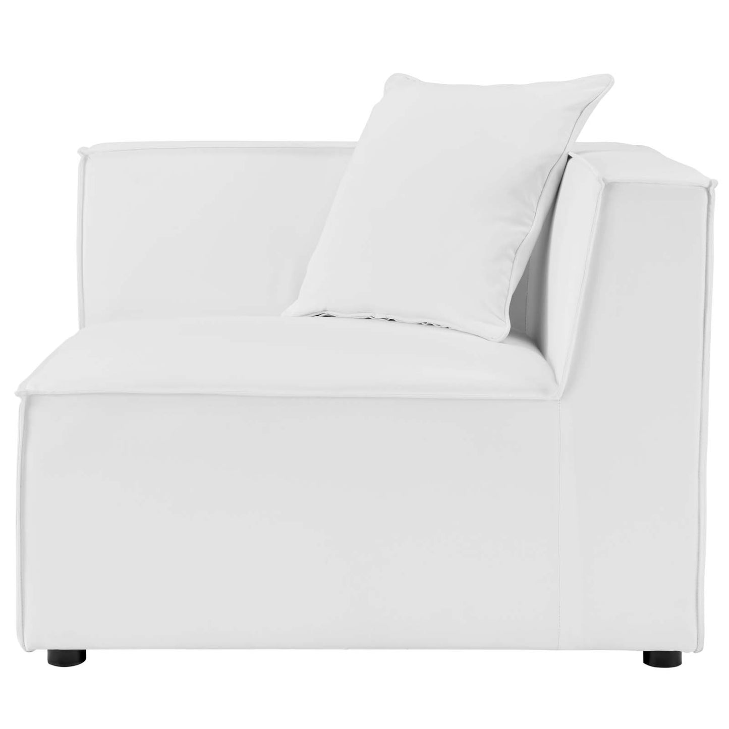 Saybrook Outdoor Patio Upholstered 7-Piece Sectional Sofa White EEI-4387-WHI