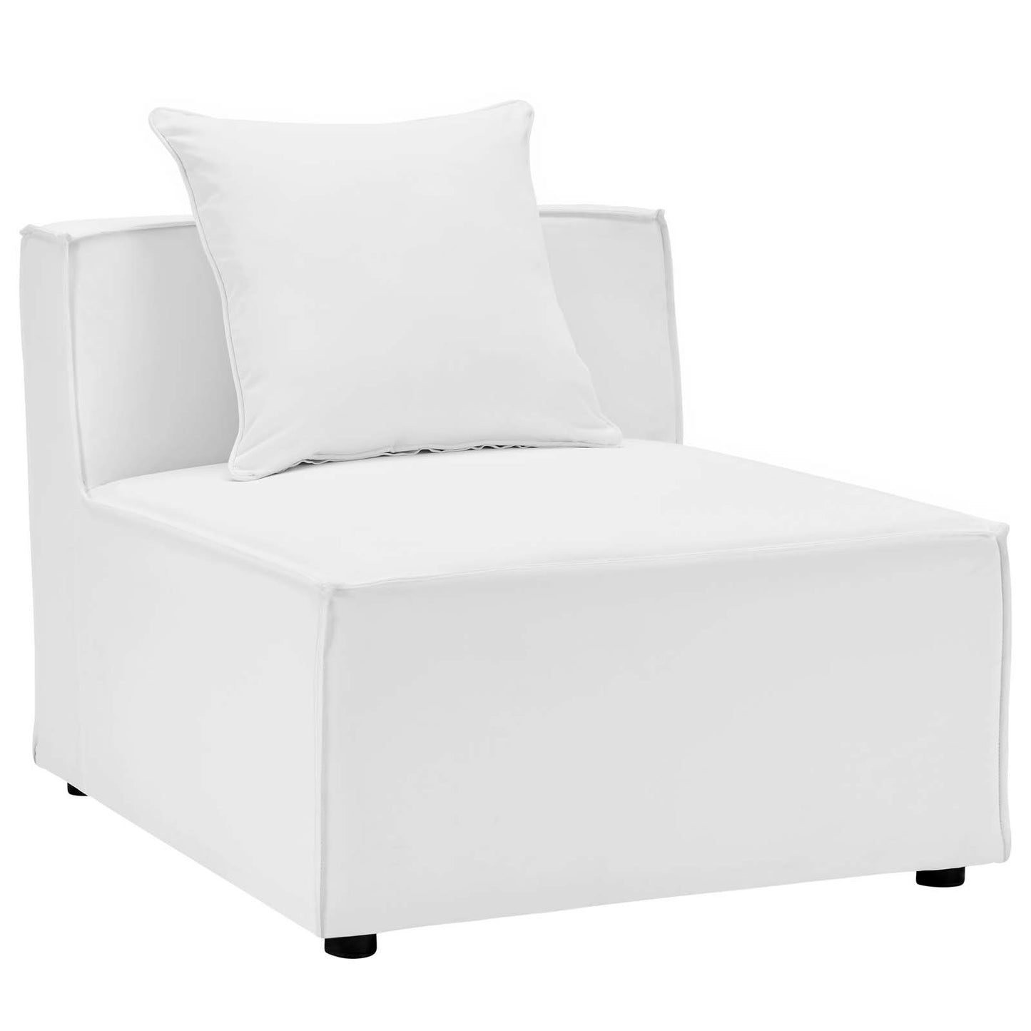 Saybrook Outdoor Patio Upholstered 7-Piece Sectional Sofa White EEI-4387-WHI