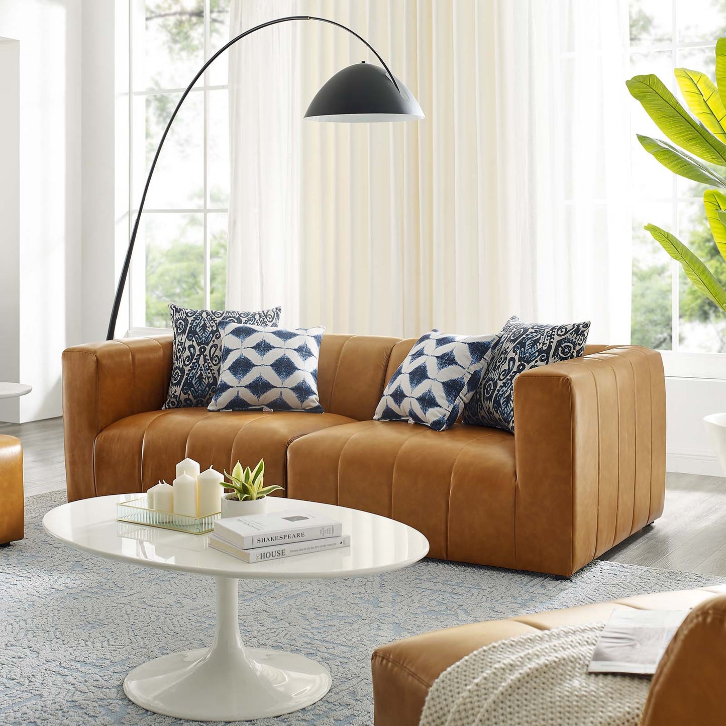 Bartlett Vegan Leather 2-Piece Loveseat Tan