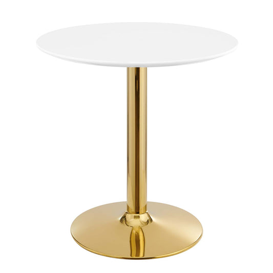 Verne 28" Dining Table Gold White EEI-4543-GLD-WHI