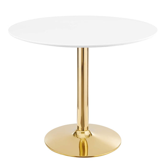 Verne 35" Dining Table Gold White EEI-4544-GLD-WHI