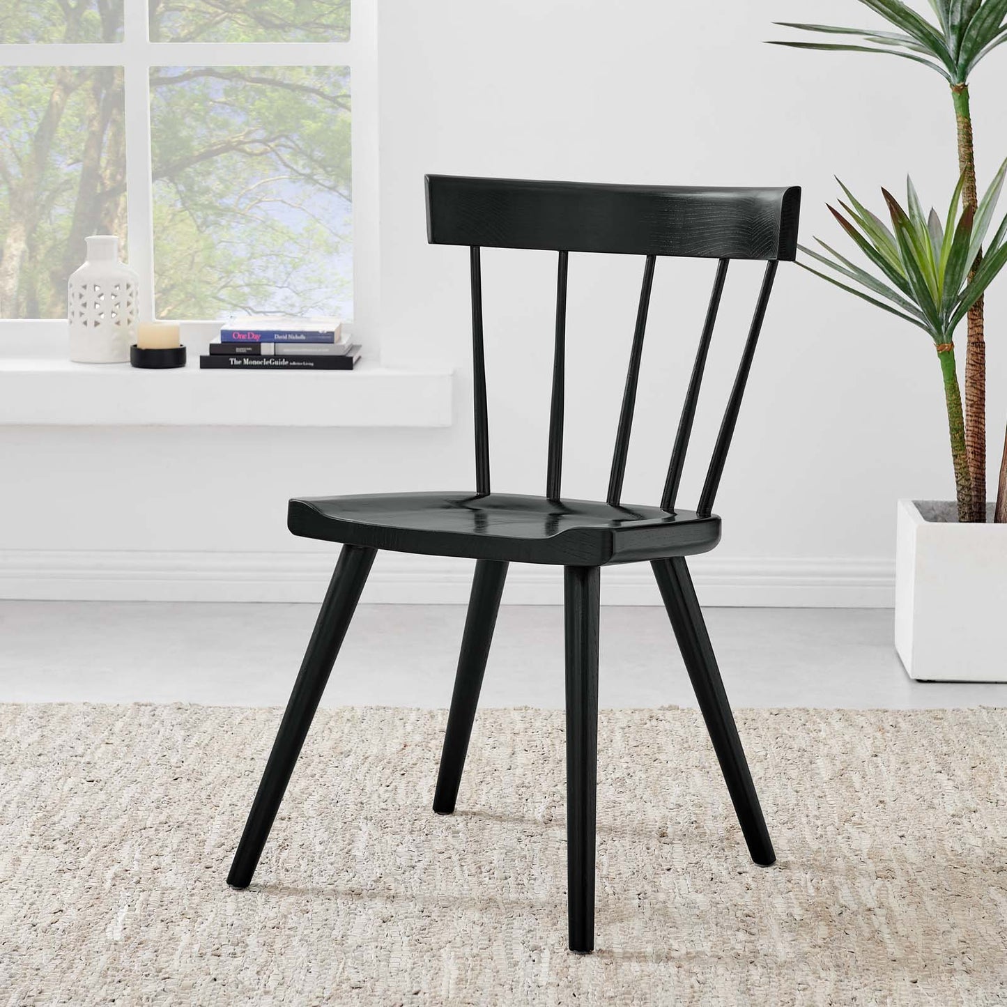Sutter Wood Dining Side Chair Black EEI-4650-BLK