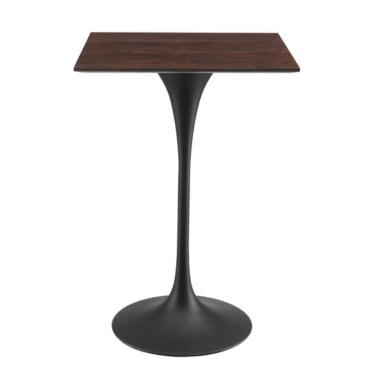 Lippa 28" Square Wood Bar Table Black Cherry Walnut EEI-4891-BLK-CHE