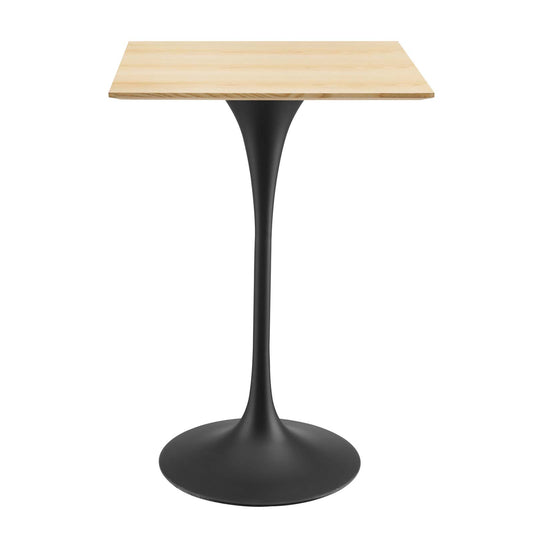 Lippa 28" Square Wood Bar Table Black Natural EEI-4891-BLK-NAT