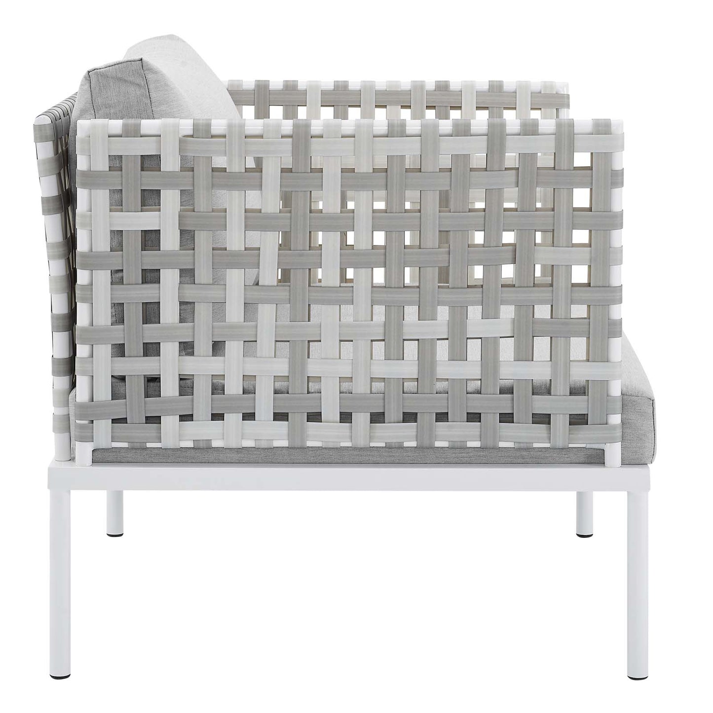 Harmony 10-Piece  Sunbrella® Basket Weave Outdoor Patio Aluminum Sectional Sofa Set Taupe Gray EEI-4950-TAU-GRY-SET