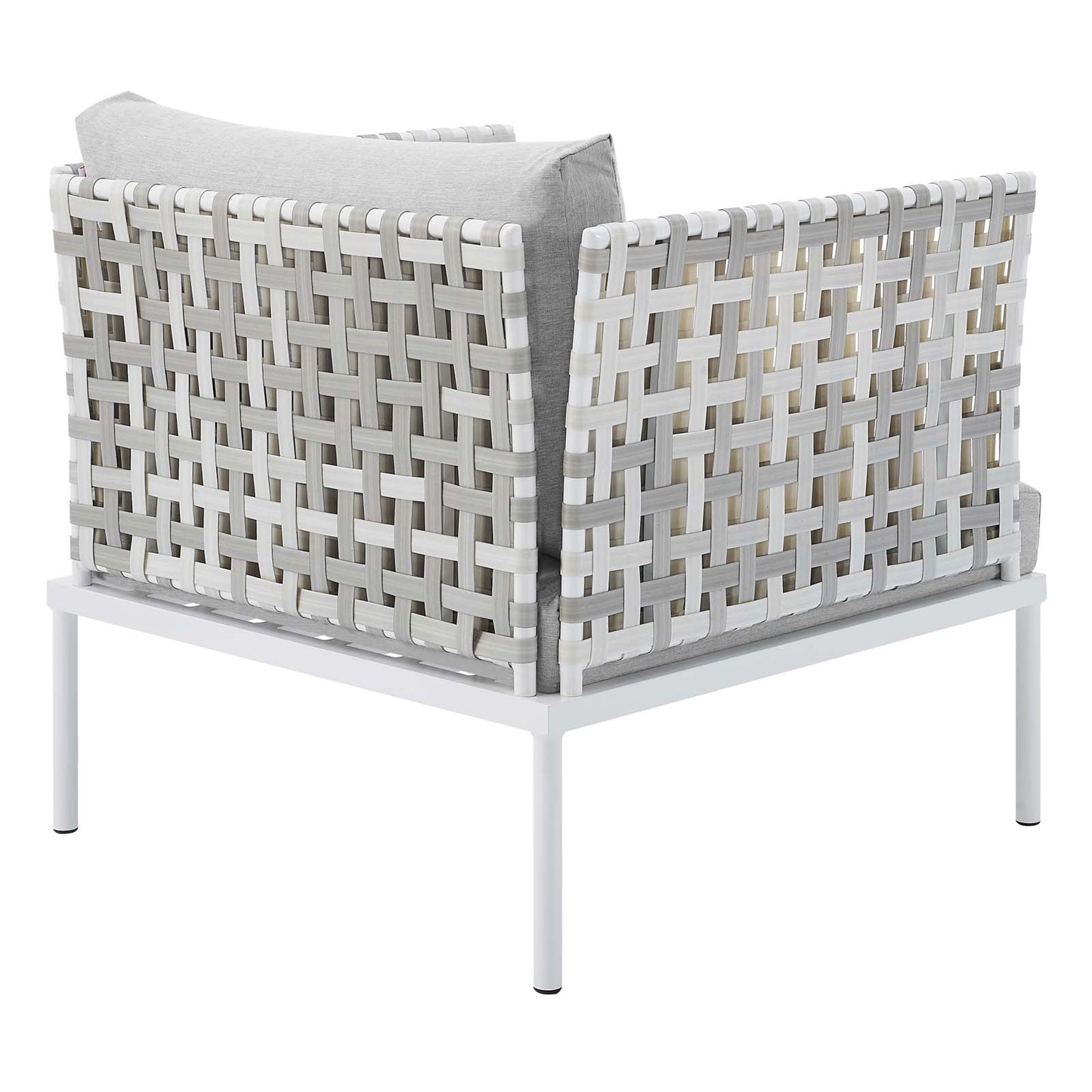 Harmony 10-Piece  Sunbrella® Basket Weave Outdoor Patio Aluminum Sectional Sofa Set Taupe Gray EEI-4950-TAU-GRY-SET