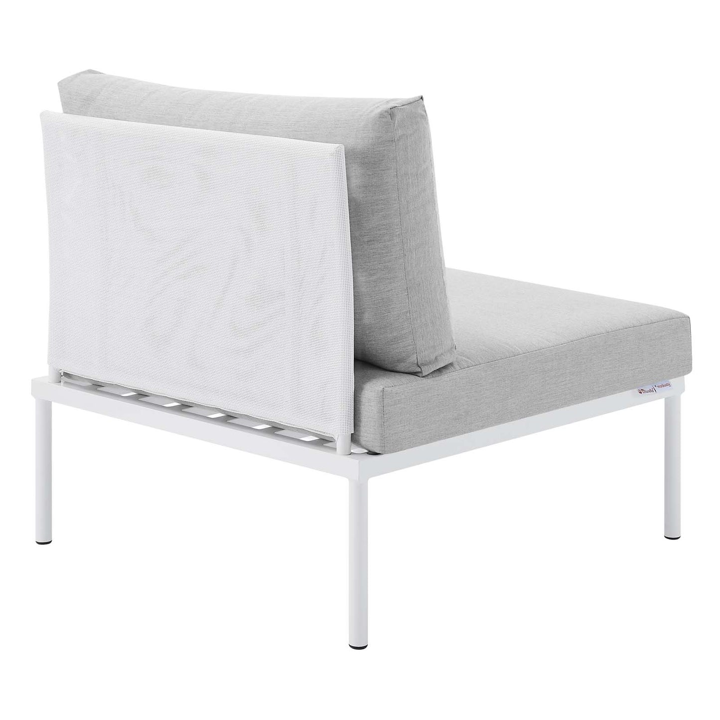Harmony 10-Piece  Sunbrella® Outdoor Patio Aluminum Sectional Sofa Set White Gray EEI-4952-WHI-GRY-SET