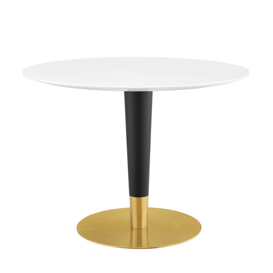 Zinque 40" Dining Table Gold White EEI-5135-GLD-WHI