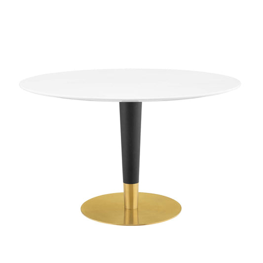 Zinque 47" Dining Table Gold White EEI-5136-GLD-WHI