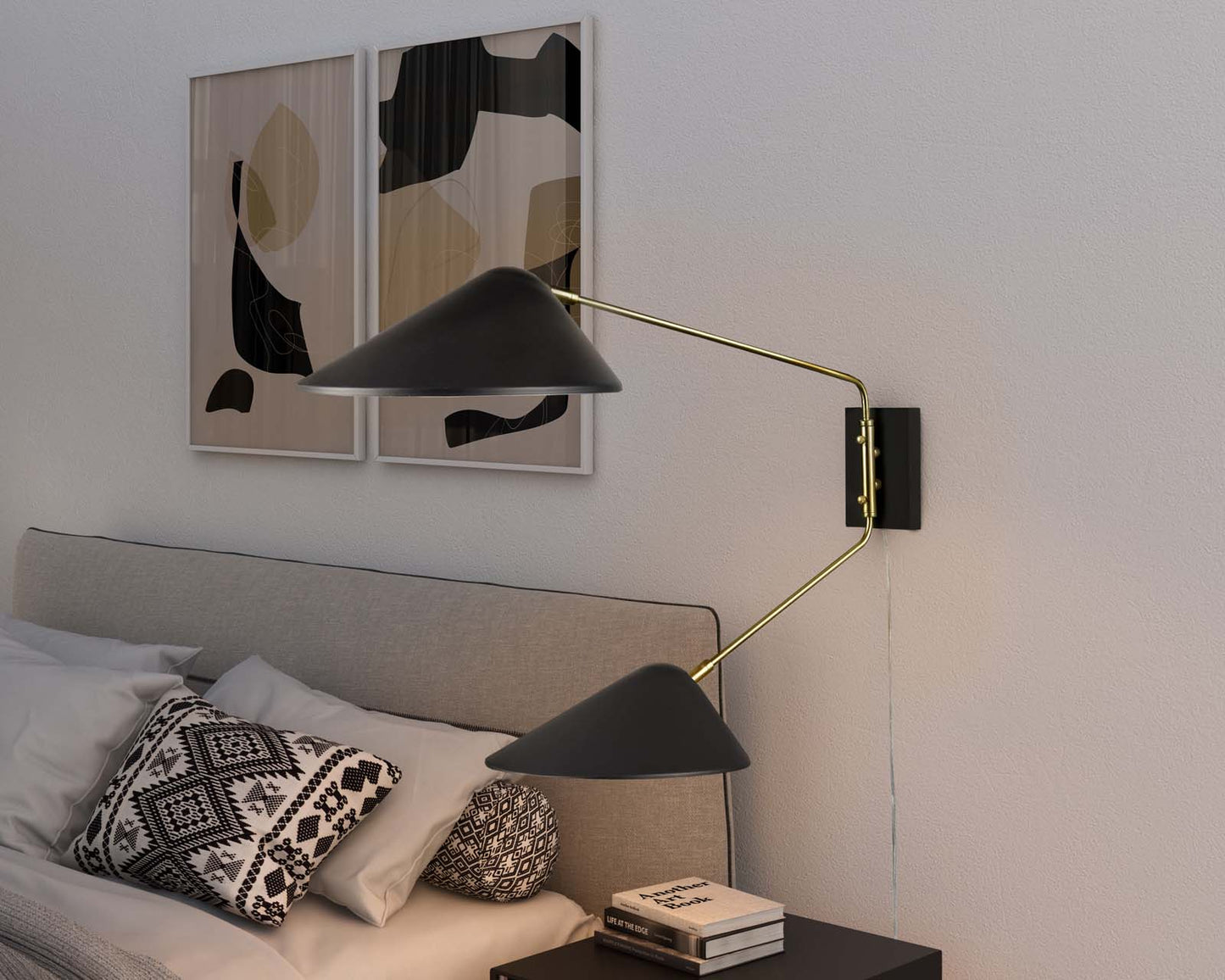 Journey 2-Light Swing Arm Wall Sconce Black