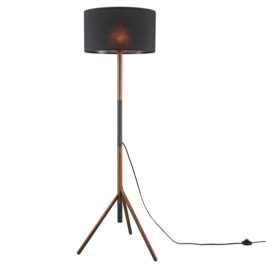 Natalie Tripod Floor Lamp Black Walnut EEI-5305-BLK-WAL